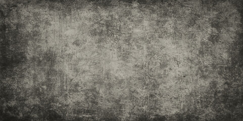 Poster - Dark grey concrete grunge wall texture, an old black and white vintage paper design backdrop