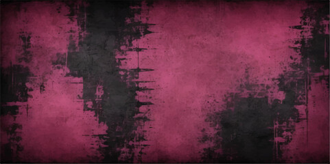 Poster - Abstract grunge background with a textured, aged red wall and vintage dirty paper, featuring a dark, artistic paint pattern