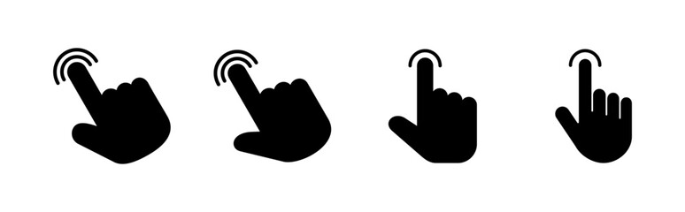 Aufkleber - Hand cursor icon set. click icon vector. hand click. pointer