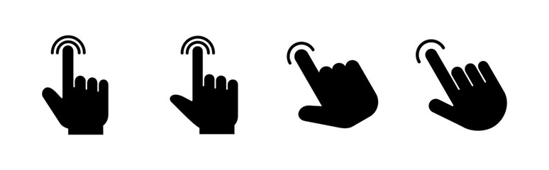 Aufkleber - Hand click icon set. pointer icon vector. hand cursor icon vector