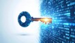 © MSF - A digital key unlocks binary code on a blue glowing wall