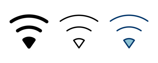 Poster - WIFI Icon vector isolated on white background. signal vector icon. Wireless and wifi icon or sign for remote internet access
