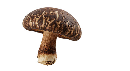 Poster - Close up of a single brown shiitake mushroom with detailed texture