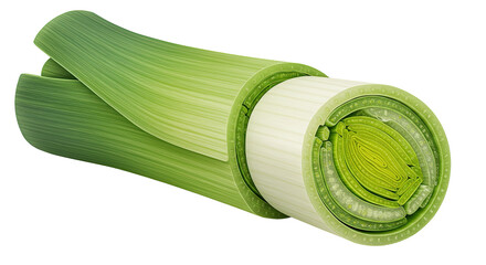 Poster - Detailed cross section of a fresh leek revealing its layered structure