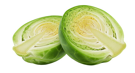 Poster - Halved brussels sprouts showcase intricate leaf layers and a vibrant green hue