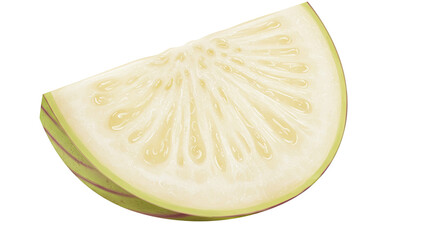 Poster - Slice of raw bitter melon with seeds and rind on a black background