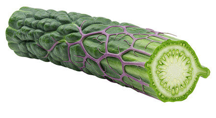 Poster - Sliced bitter melon reveals its unique interior structure and texture details