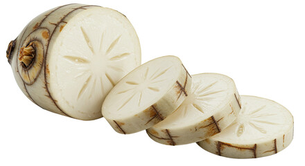 Poster - Sliced Palmyra fruit arranged in a row featuring concentric circles pattern