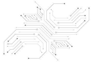 Aufkleber - Abstract digital background with technology circuit board texture. Electronic motherboard illustration. Communication and engineering concept. Vector illustration
