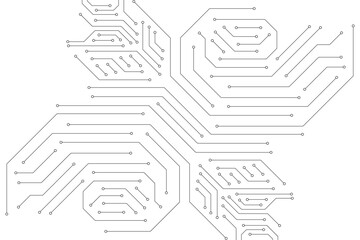 Aufkleber - Abstract digital background with technology circuit board texture. Electronic motherboard illustration. Communication and engineering concept. Vector illustration