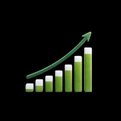Fototapete - Growth Chart Illustration Representing Business Success Through Increasing Bar Graph and Arrow Design