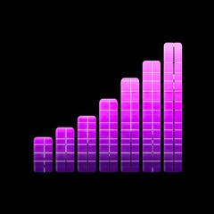 Poster - Abstract Purple Data Growth Chart with Digital Visual Elements Representing Progress and Success in Business and Technology