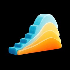 Poster - Abstract 3D Graph Representation with Colorful Layers Illustrating Growth and Progress in Business and Economics