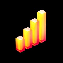 Poster - Colorful Abstract Bar Graph with Gradients Representing Growth in Data Visualization