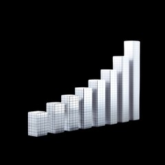 Poster - Financial Growth Concept with Graph Bar Chart Showing Progress and Increasing Revenue Over Time in Modern Design