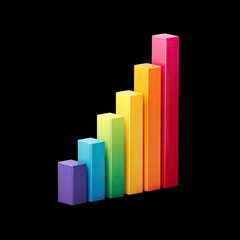 Poster - Colorful Bar Graph Representing Growth and Progress in Data Analytics and Business Metrics Visualization