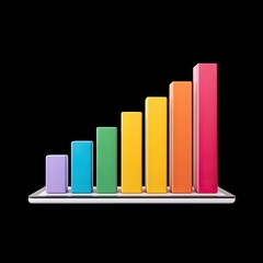 Poster - Colorful Bar Graph Illustrating Growth and Progress in Business and Finance for Data Visualization and Analysis