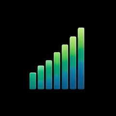 Fototapete - Digital Graph Icon Representing Growth and Progress in Business and Finance Fields
