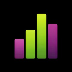 Poster - Colorful Gradient Bar Chart Icon Representing Data Growth and Analysis in Modern Business and Technology Environments