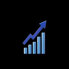Fototapete - Blue Growth Chart with Rising Arrow Representing Positive Trends and Economic Progress in Business Analysis