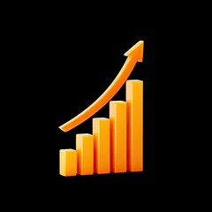 Fototapete - Orange Graph Icon Representing Growth and Progress in Business and Finance Illustrations for Modern Designs and Marketing Materials