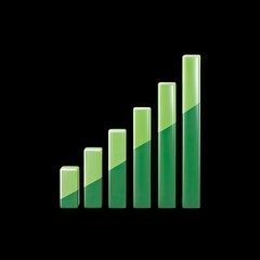 Fototapete - Green Progress Bars Displaying Growth and Success in Business and Technology Analytics for Effective Visualization
