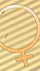 Poster - Animation of stars falling over female sing over shadows on wall