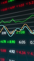 Poster - Animation of graphs and financial data over black background