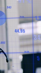 Poster - Animation of data processing over caucasian businessman in office