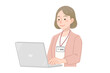© はしや はぐみ - ノートパソコンを使う女性職員