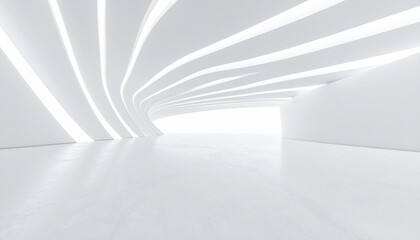 Leinwandbilder - Abstract wavy architectural space with empty concrete floor, Geometric 