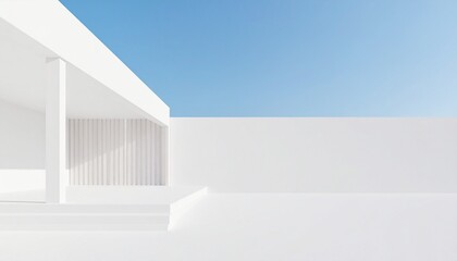 Leinwandbilder - Abstract wavy architecture space with empty concrete floor, Soft