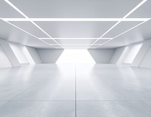 Leinwandbilder - Abstract wavy architecture space with empty concrete floor, Soft