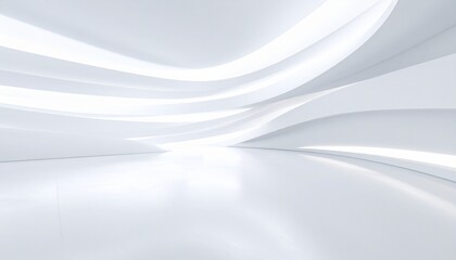 Leinwandbilder - Abstract wavy architecture space with empty concrete floor, Soft