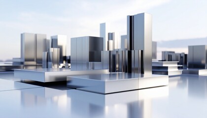 Leinwandbilder - 3d illustration of abstract architecture background, geometric architectural with