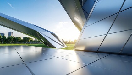 Leinwandbilder - 3d illustration of abstract architecture background, geometric architectural with