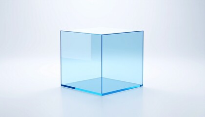 Leinwandbilder - 3d rendering of abstract transparent geometry glass with blue