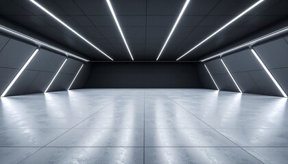 Leinwandbilder - Abstract architectural space with empty concrete floor, Geometric in