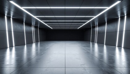 Leinwandbilder - Abstract architectural space with empty concrete floor, Geometric in