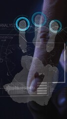 Poster - Animation of data processing and biometric hand reading