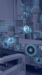 Poster - Animation of scientific data processing over screens and hospital