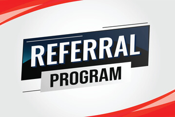 referral program word concept vector illustration with lines modern futuristic 3d style for landing page template ui web mobile app poster banner flyer background gift card coupon label wallpaper 