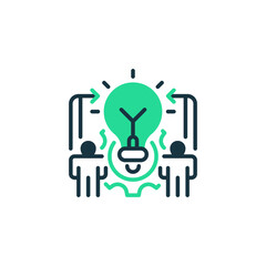 Poster - Brainstorming Two Tone Color Icon. linear style sign for mobile concept and web design. Outline vector icon.