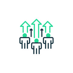 Poster - Team Progress Two Tone Color Icon. linear style sign for mobile concept and web design. Outline vector icon.