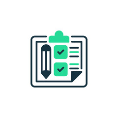 Poster - Checklist Improvement Two Tone Color Icon. linear style sign for mobile concept and web design. Outline vector icon.