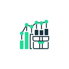 Poster - Stock Portfolio Two Tone Color Icon. linear style sign for mobile concept and web design. Outline vector icon.