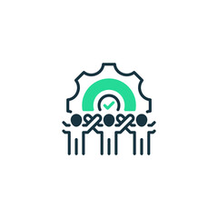 Poster - Work Together line icon. Universal creative premium symbol. Vector sign icon logo template. Vector illustration