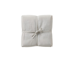 Poster - A minimalist still life featuring a neatly folded and tied bundle of light gray cotton cloth on an isolated composition