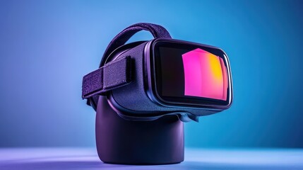 Leinwandbilder - Modern virtual reality headset in vibrant lighting.