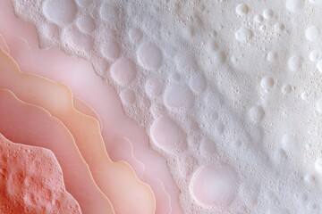 Poster - Abstract pastel soap bubbles with foam and frothy texture in soft pink and cream shades creating a delicate and soothing visual pattern